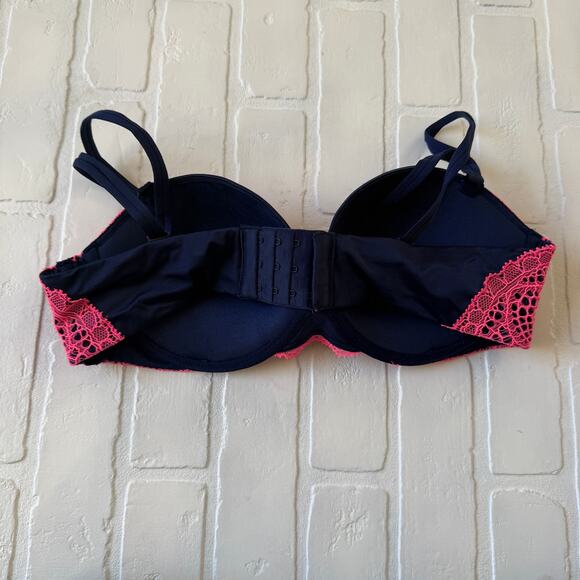 Victoria's Secret Very Sexy Multiway /Multi Option Navy Blue Hot Pink Bra 36C - Picture 2 of 5